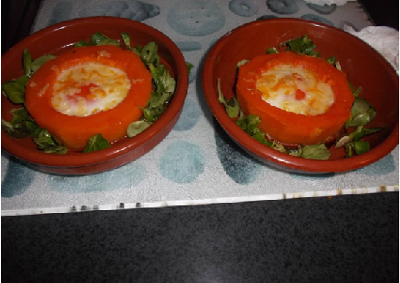 Calabaza con huevo