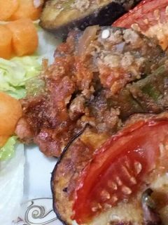 صورة لوصفة مسقعه باللحمه المفرومه لايت
