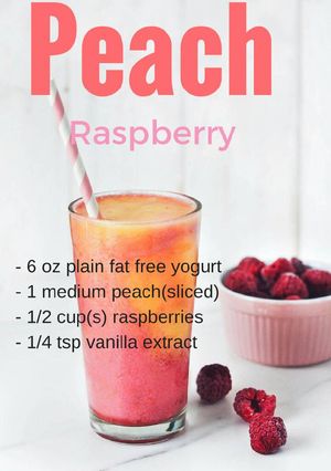 A picture of Peach raspberry smoothie .
