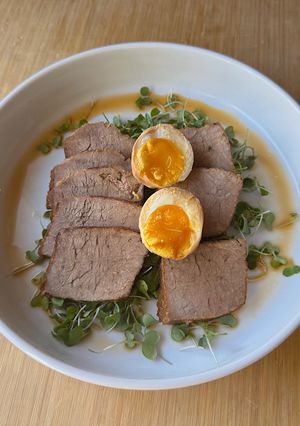 A picture of Chashu pork (Japanese braised pork belly).