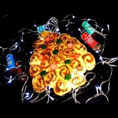 A picture of Christmas tree bread.