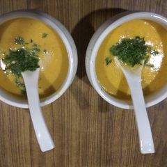A picture of Carrot and Almond soup.