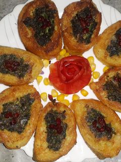 عکسی از دستور کوکو سبزی با نان باگت