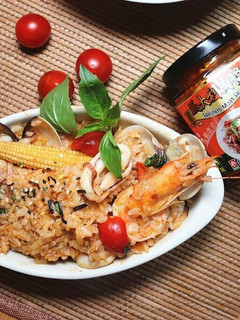 [開箱-義大利肉醬] 義大利肉醬海鮮燉飯 的食譜成品照片
