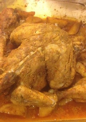 A picture of Whole Roasted Spicy Chicken.