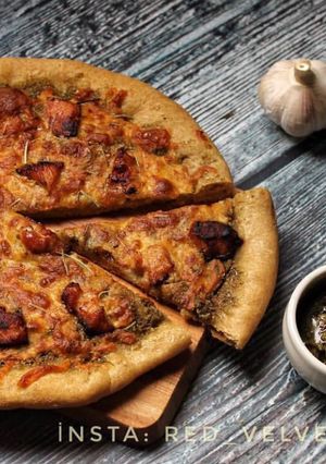 صورة لوصفة بيتزا بيستو بالدجاج