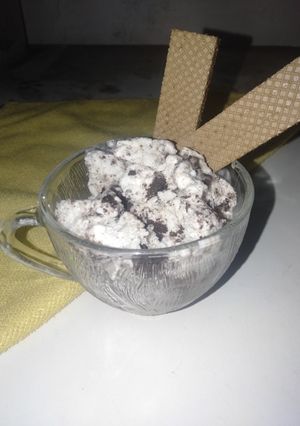 Foto resep Ice Cream Vanilla Oreo - homemade
