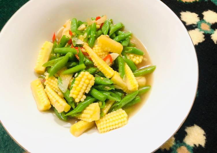 Tumis Buncis Jagung Muda