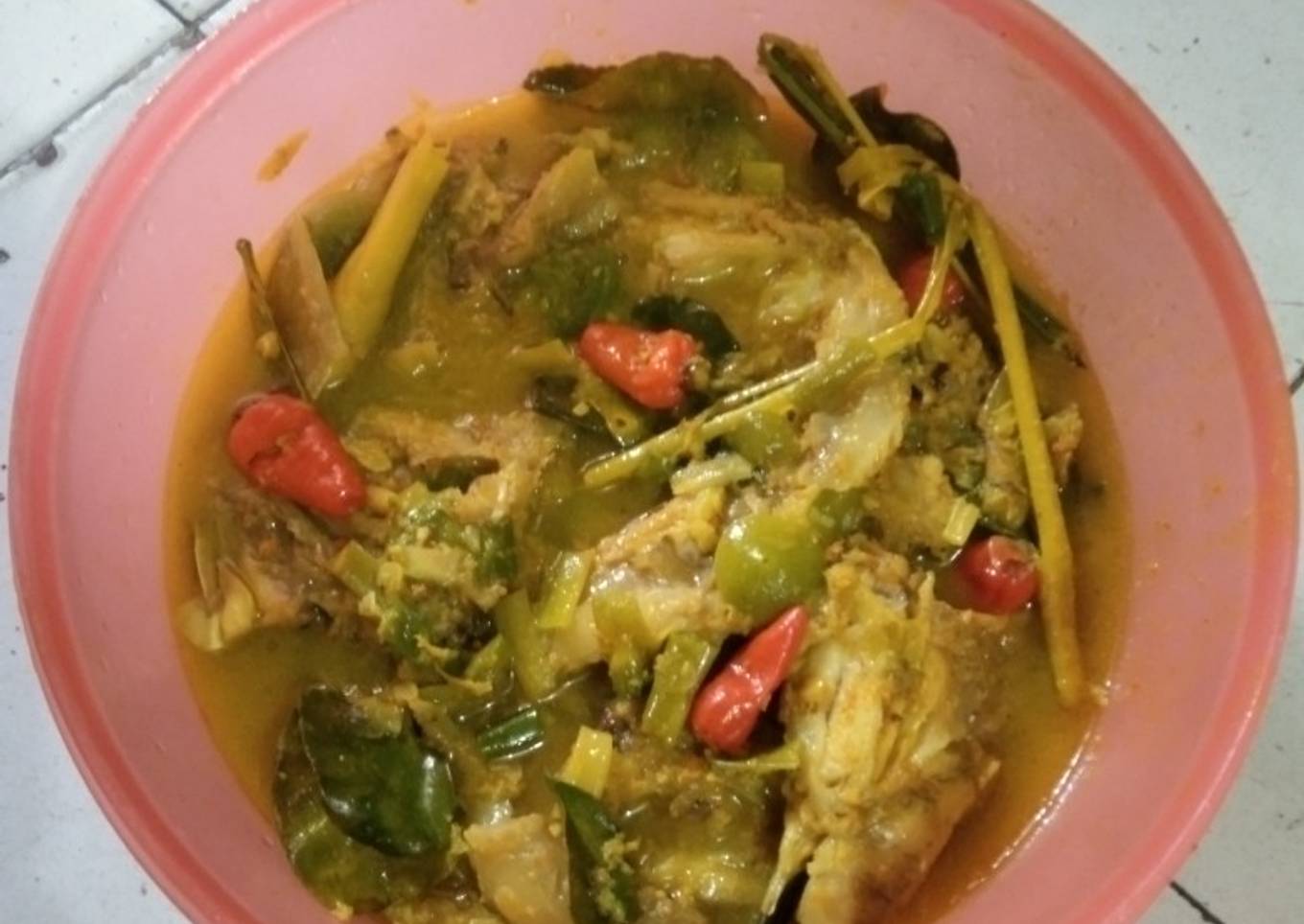 Ikan kakap masak kuning sederhana