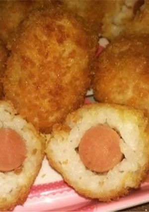 Foto resep Bola nasi dan sosis (camilan murah)