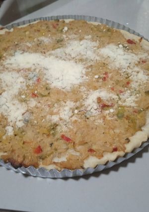 Una foto de Torta de zapallitos y arroz improvisada😋