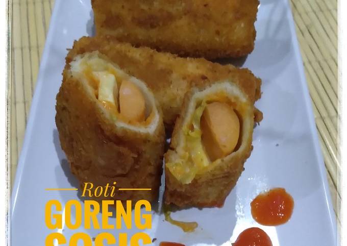 133. Roti goreng isi sosis