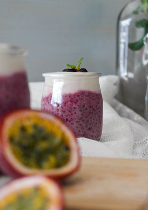 Foto de Pudim de chia com frutos vermelhos