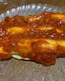 Canelones con salsa pizzera