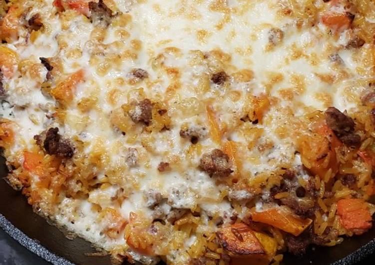 How to Prepare Favorite 🍁Sausage and butternut squash rice skillet🍁