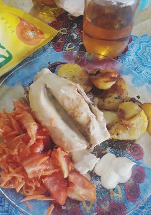 Una foto de Pechuga rellena de mozzarella y roquefort !!😋
