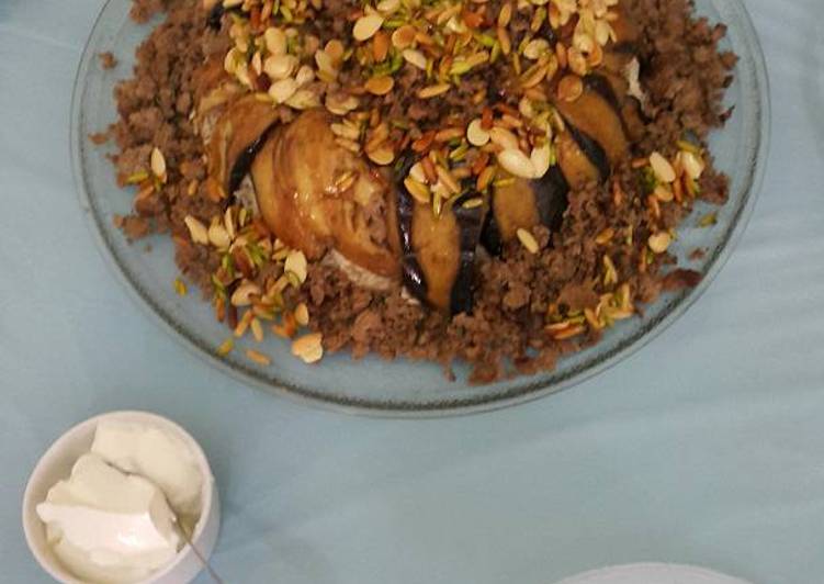 مقلوبه بتنجان السوريه