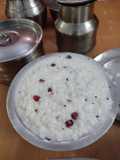 Curd rice with fruit anar
