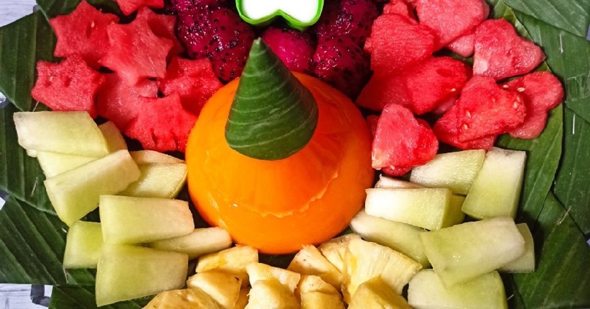 Tumpeng buah puding fla