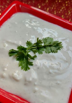 A picture of Garlic Raita.