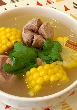 有心食譜：玉米貢丸湯 的食譜成品照片