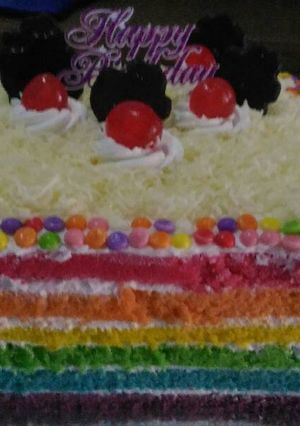 Foto resep Rainbow cake endesss