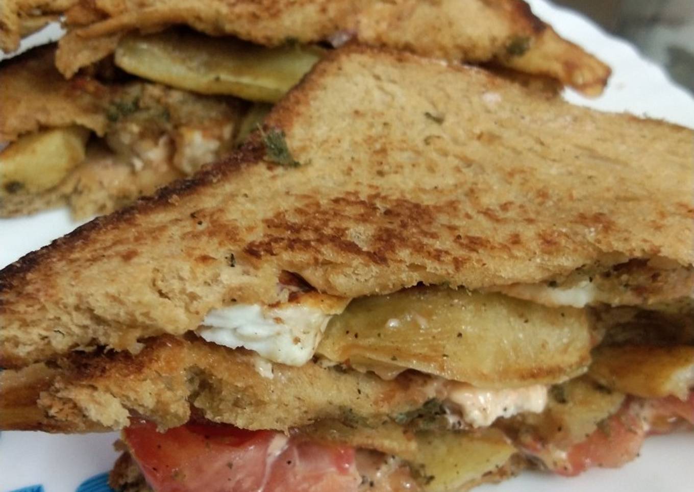 Paneer club sandwich