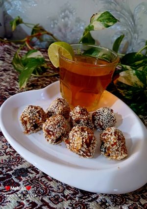 عکسی از دستور 🪷توپک خرما زنجبیلی🪷