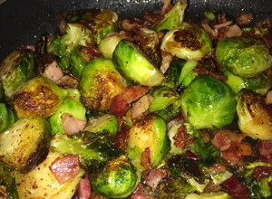 A picture of Honey bacon Brussel sprouts.