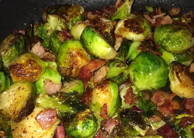 Recipe of Quick Honey bacon Brussel sprouts