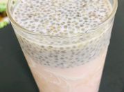 A picture of roohafza with chia seeds