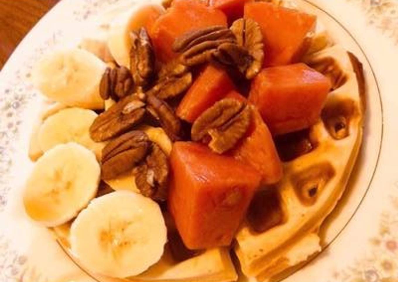 Waffles con fruta