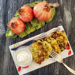 A picture of Zucchini and potatoes fritters.