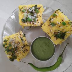 A picture of Breakfast-Instant Khaman dhokla.