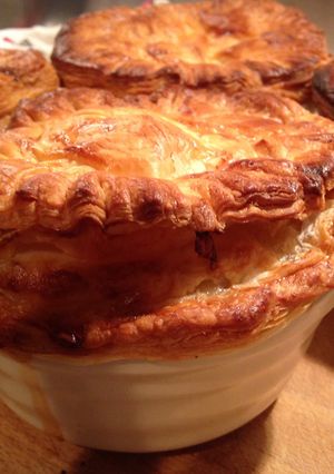 A picture of Chicken, Leek and Bacon Pies.
