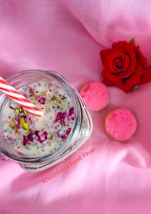 A picture of Rose Thandai Milkshake.