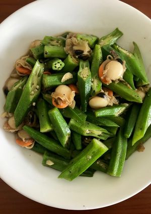 Hình của món Đậu bắp xào sò điệp.