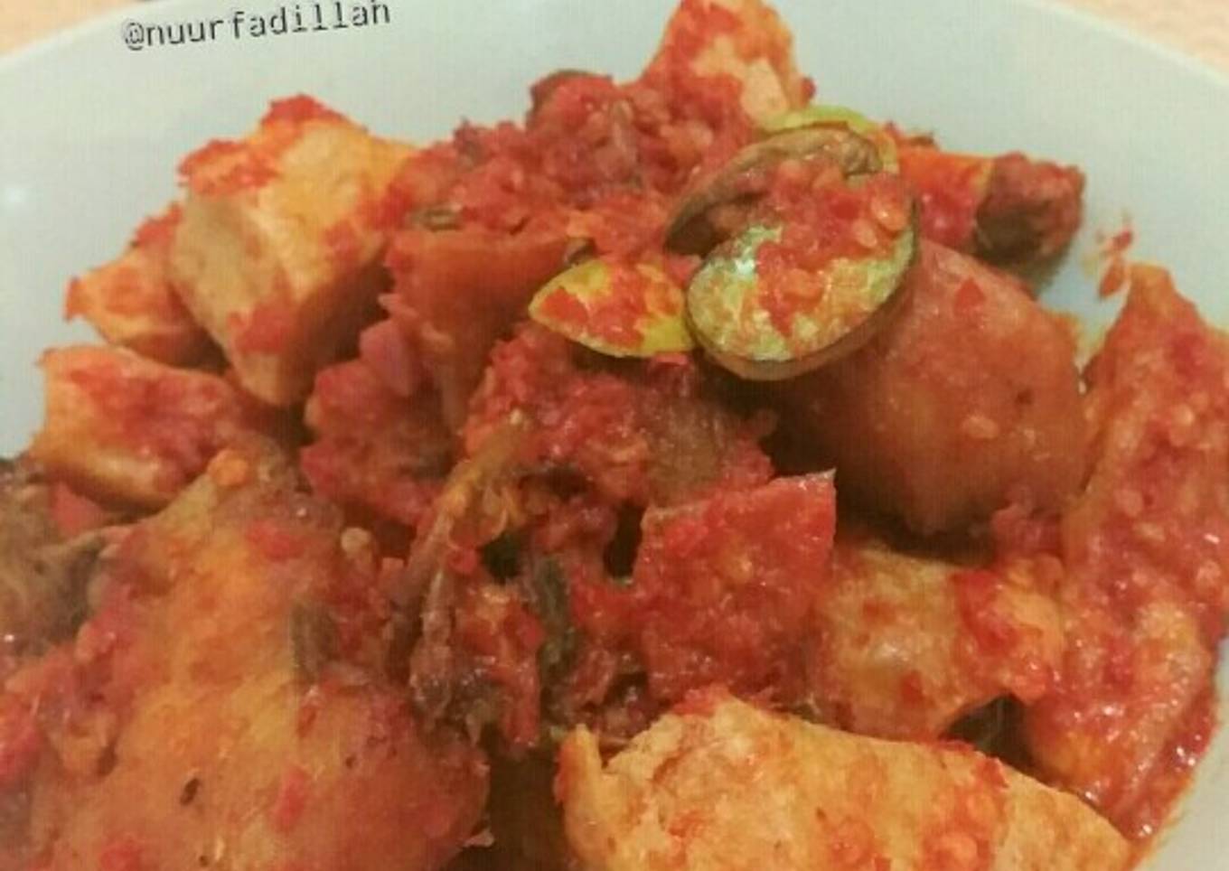 Ayam balado petai + tahu khas minang