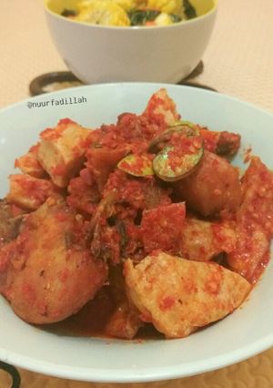 Foto resep Ayam balado petai + tahu khas minang