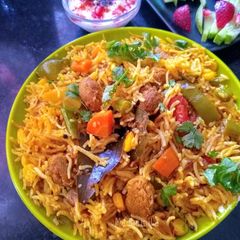 Vegetable Soya Pulao A picture of Vegetable Soya Pulao.