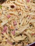 Spaghetti ham sayur saus susu simple way