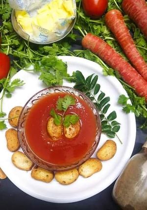 A picture of Tomato carrot soup.