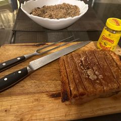 A picture of Ultimate EASY roast BELLY PORK - please try if you never had!!!! It’s great price and a show stopper.