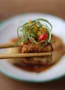 Soft tofu with sweet sticky tamarind sauce 🥢