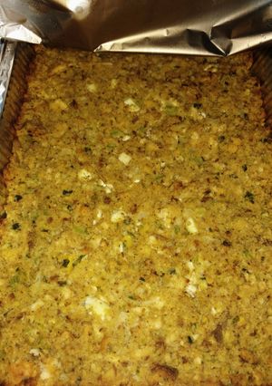 A picture of Thanksgiving Dressing (Chicken and Dressing) 😋.
