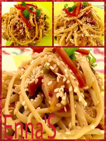 Easy Way Prepare Sesame Chicken Chow Mein 😍😄😍 the Delicious You can take Joss in your mouth