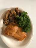 Moi moi with barbecue chicken n kale