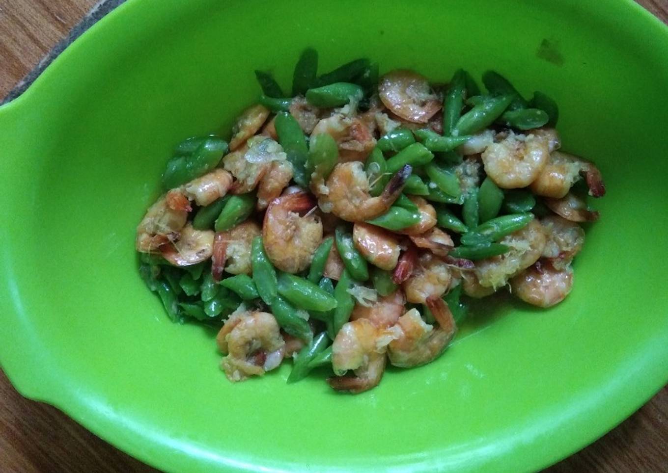 Tumis udang buncis simple enak