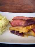 Salchichas con manzana