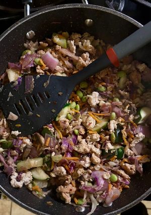 A picture of Egg roll in a bowl.